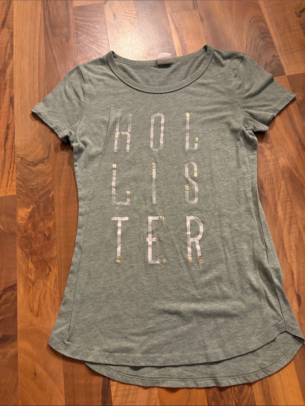 Hollister Sage Green Short Sleeve Logo Tee
